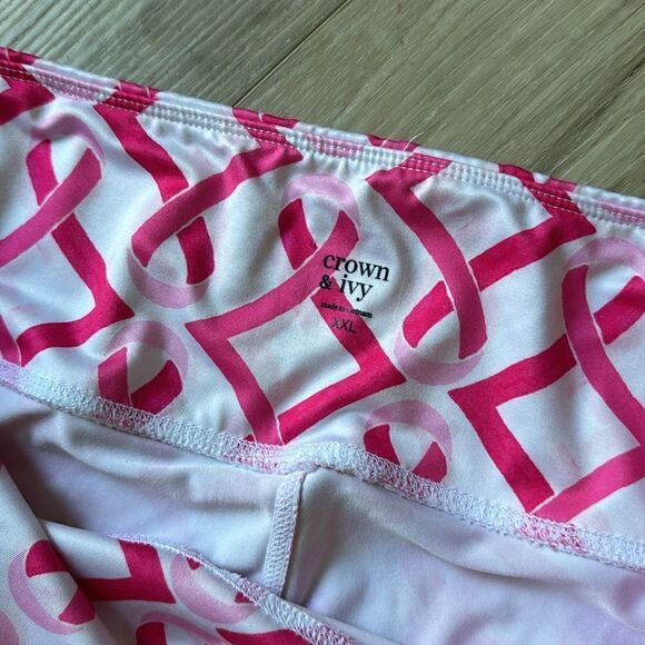 Crown and Ivy, pink and white patterned leggings, size XXL - Picture 3 of 4